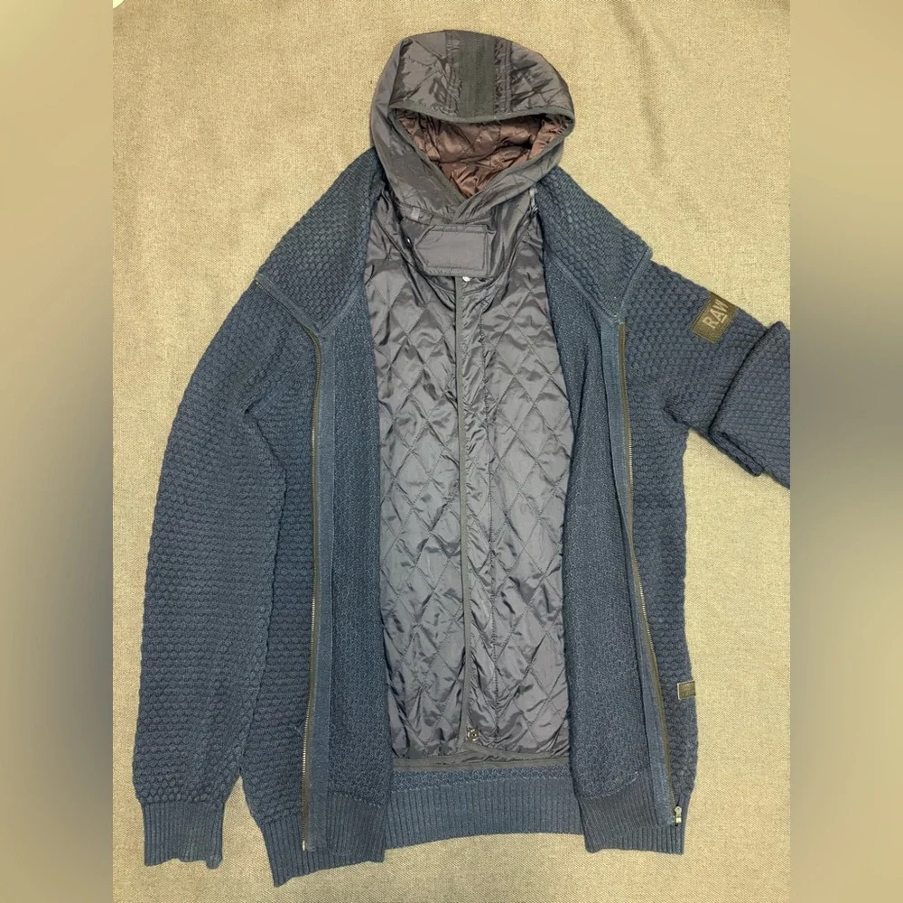 G-Star Blue Zip Up Sweater with Hood XL